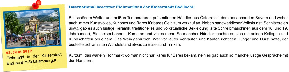 O Fotomagazin / Flohmarkt in Bad Ischl 2017
